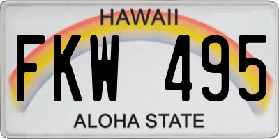HI license plate FKW495