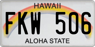 HI license plate FKW506
