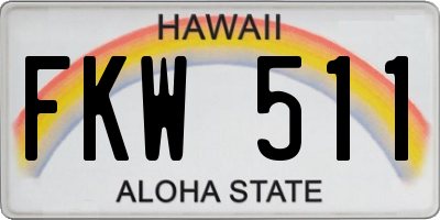 HI license plate FKW511