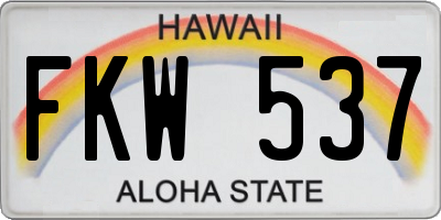 HI license plate FKW537