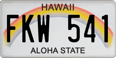 HI license plate FKW541