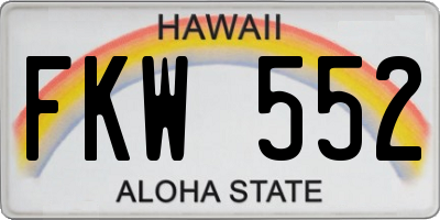 HI license plate FKW552