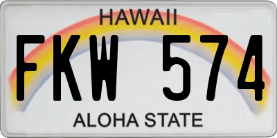 HI license plate FKW574