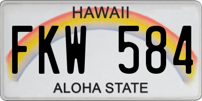 HI license plate FKW584
