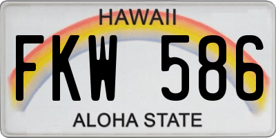 HI license plate FKW586
