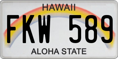 HI license plate FKW589
