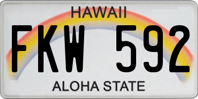 HI license plate FKW592