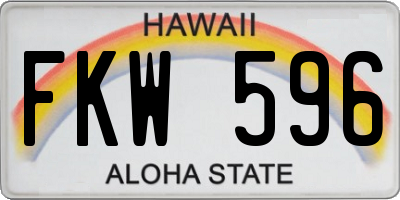 HI license plate FKW596