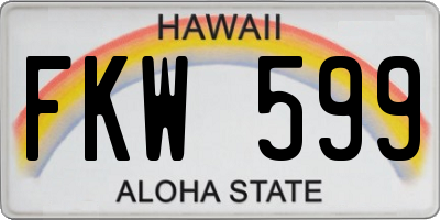 HI license plate FKW599