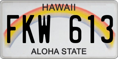 HI license plate FKW613