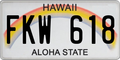 HI license plate FKW618