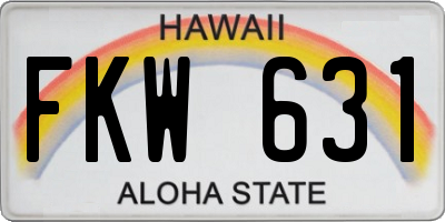HI license plate FKW631