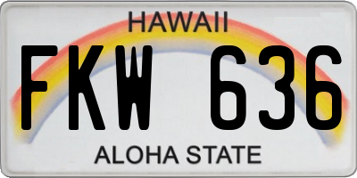 HI license plate FKW636