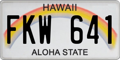HI license plate FKW641