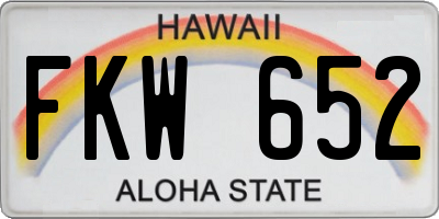 HI license plate FKW652