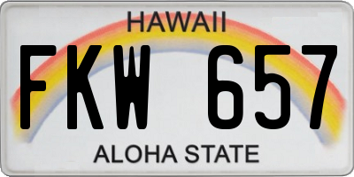HI license plate FKW657