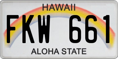 HI license plate FKW661