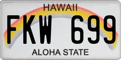 HI license plate FKW699