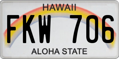 HI license plate FKW706