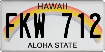 HI license plate FKW712