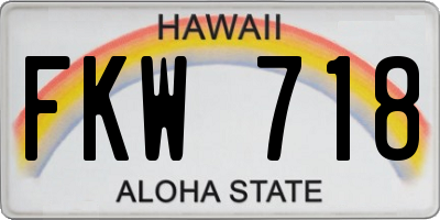 HI license plate FKW718
