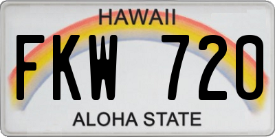 HI license plate FKW720