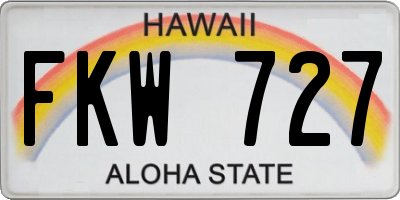 HI license plate FKW727