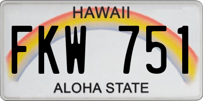 HI license plate FKW751