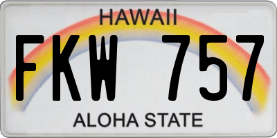 HI license plate FKW757