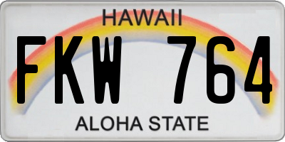 HI license plate FKW764
