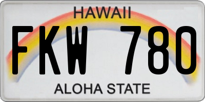 HI license plate FKW780