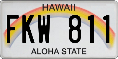 HI license plate FKW811