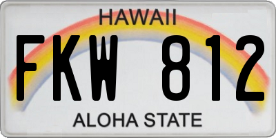 HI license plate FKW812