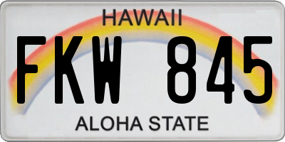HI license plate FKW845