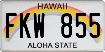 HI license plate FKW855
