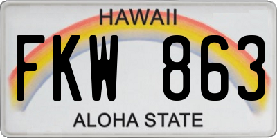 HI license plate FKW863