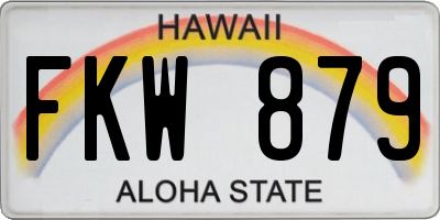 HI license plate FKW879