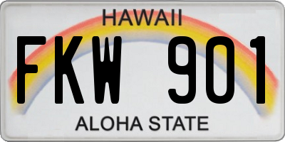 HI license plate FKW901