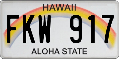 HI license plate FKW917