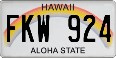 HI license plate FKW924
