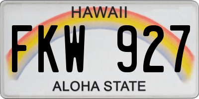 HI license plate FKW927