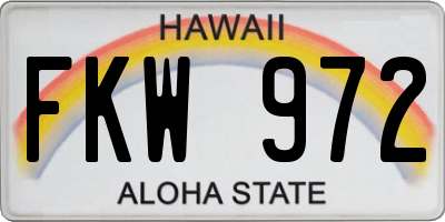 HI license plate FKW972