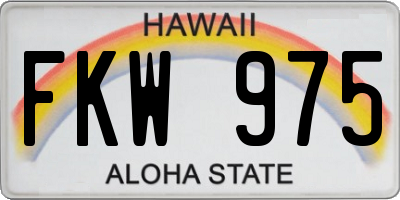 HI license plate FKW975