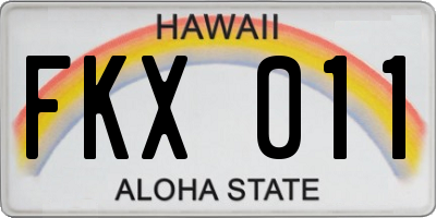 HI license plate FKX011