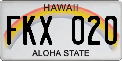 HI license plate FKX020