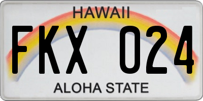 HI license plate FKX024