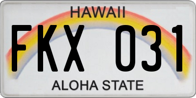 HI license plate FKX031