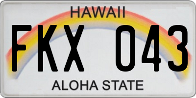 HI license plate FKX043