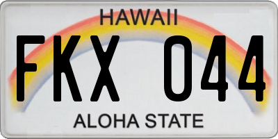 HI license plate FKX044