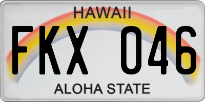 HI license plate FKX046